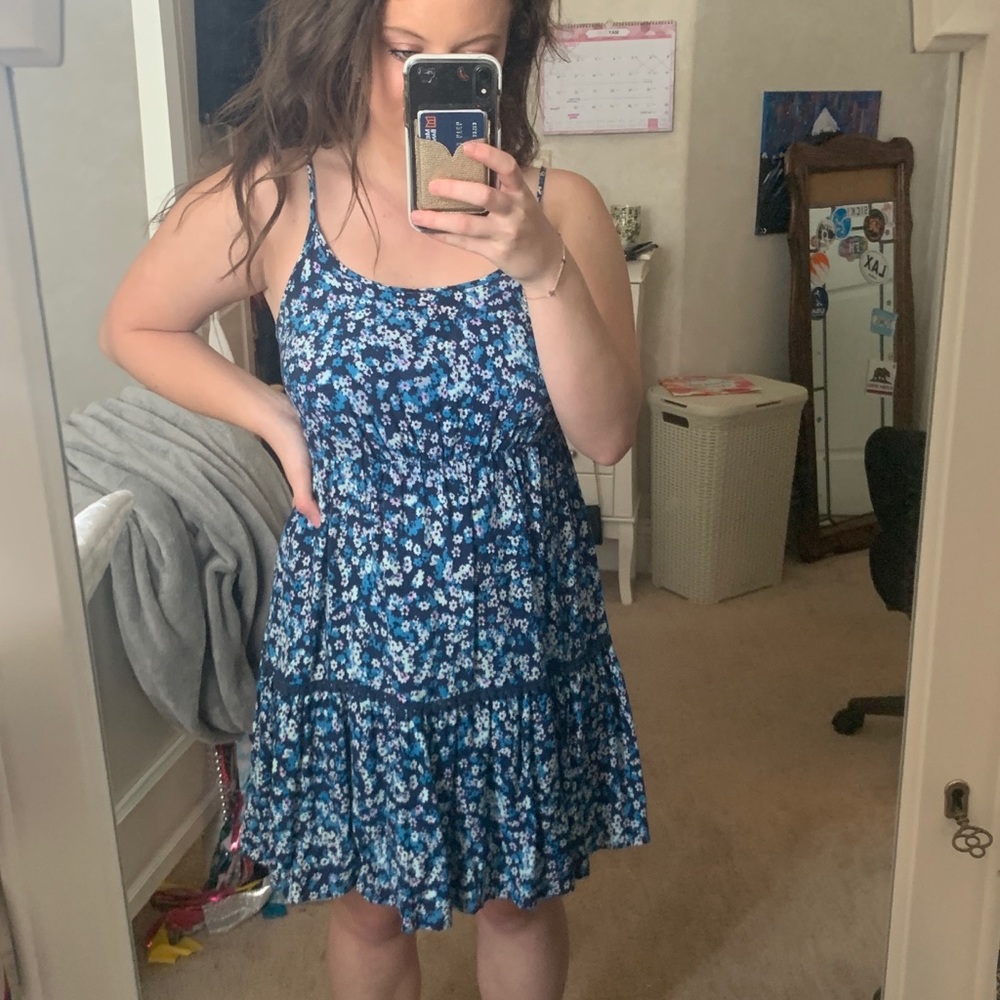 Blue Floral Beach Dress
